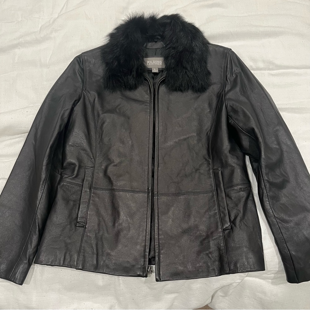 Wilson’s Leather Detachable Fur Collar Leather Jacket